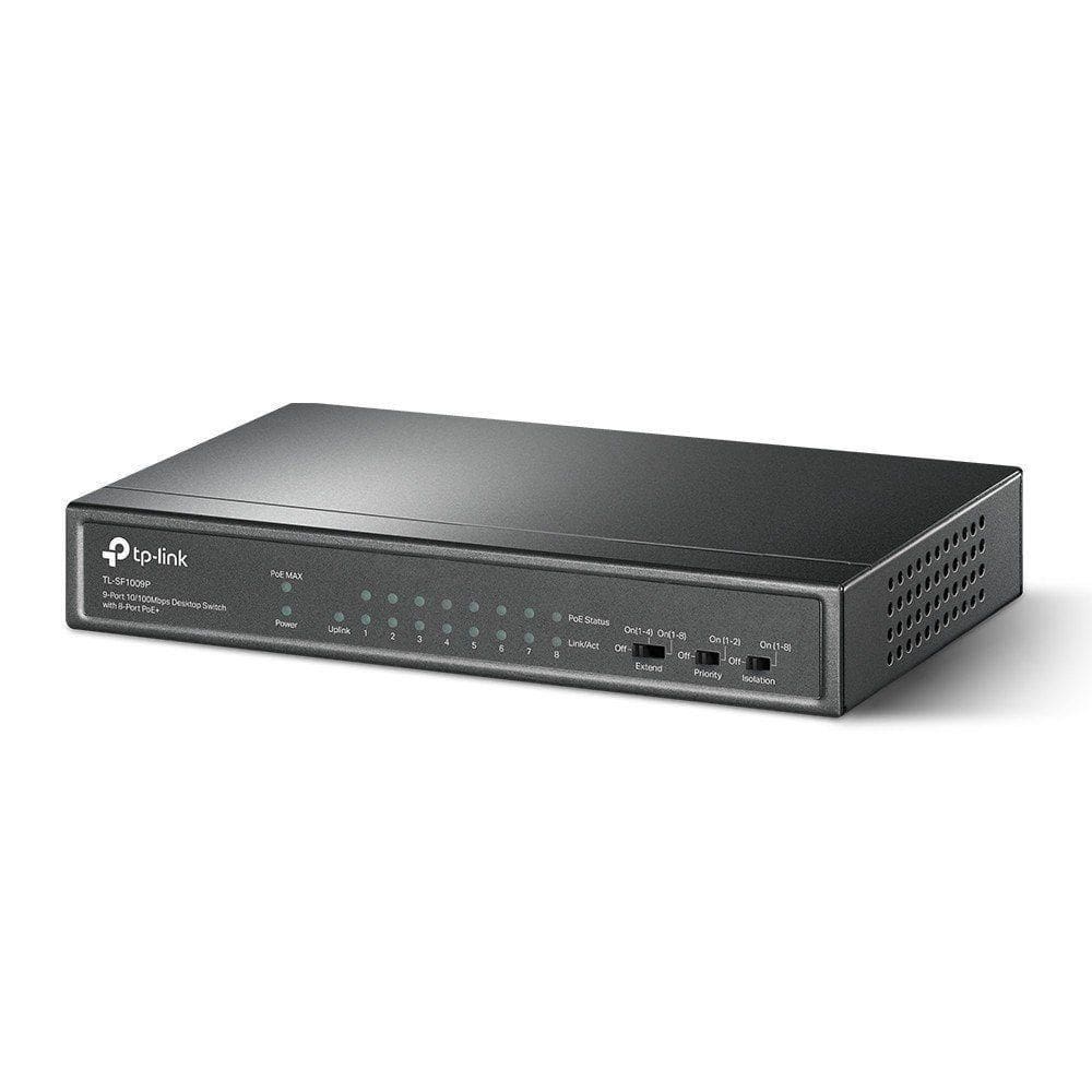 Switch 9 Portas Fast Poe+ E Uplink Tp-link | Tl-sf1009p 10/100 Mbps