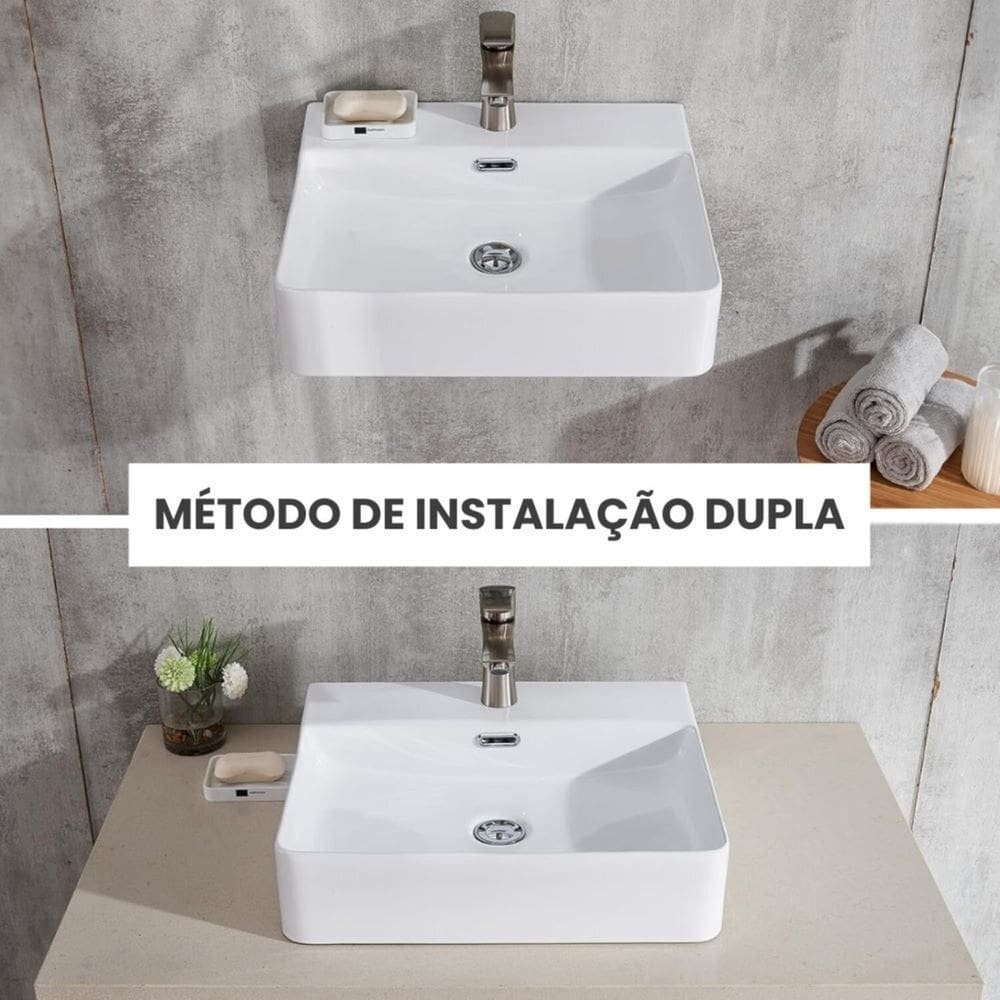 Cuba de Apoio com Mesa Adamas Adm-8030 Branco