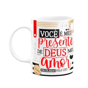 Caneca Namorados Laços - Você é meu presente de Deus