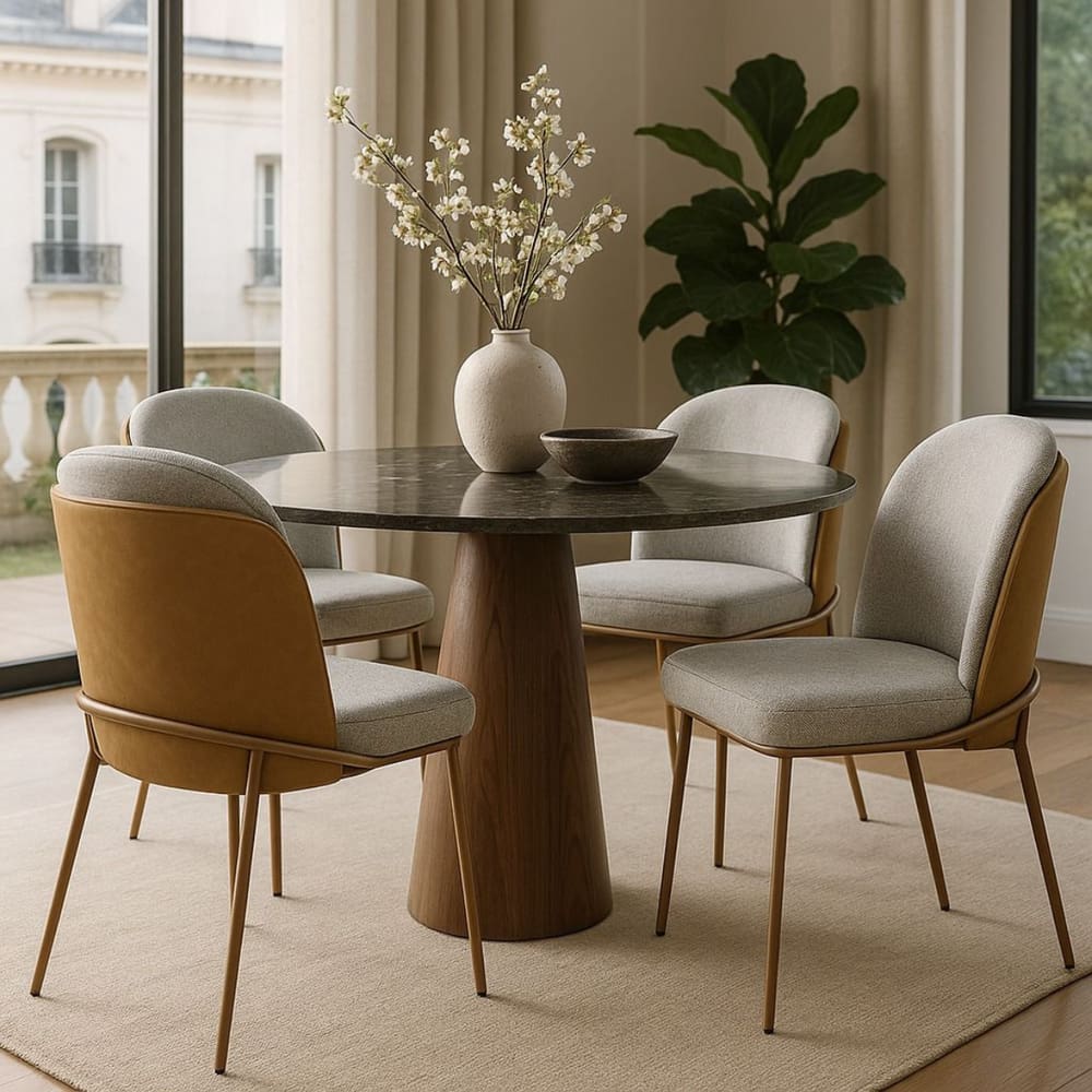 Kit 4 Cadeiras Estofada Sala de Jantar Aço Carbono Pintura Epóxi – Maya Exclusiva