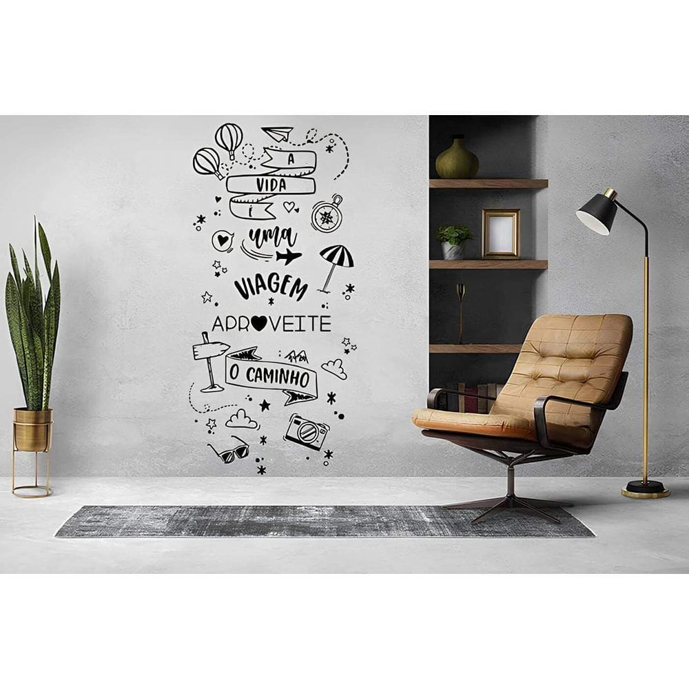 Adesivo De Parede Frase  A Viagem Mod01