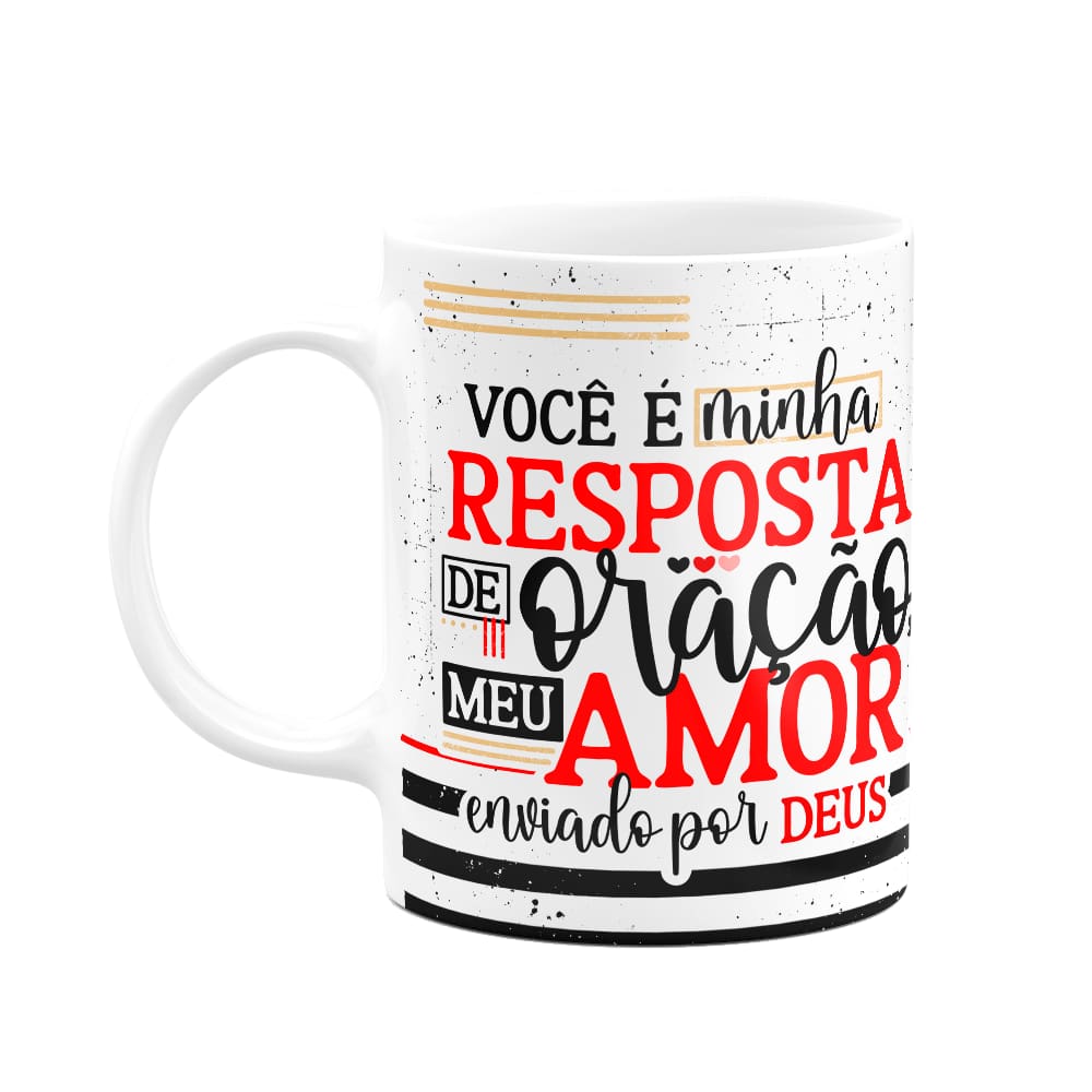 Caneca Namorados Laços - Você é a minha resposta de oração