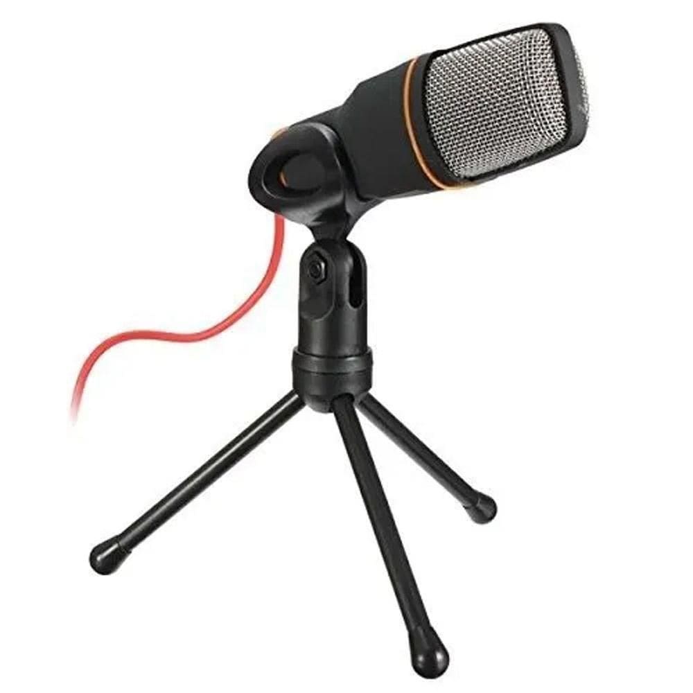 Microfone Condensador Gravaçao Profissional Tripe Notebook Audio Musica Youtuber Podcast Omnidirecional