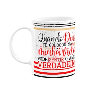 Caneca Namorados Laços - O amor verdadeiro de Deus