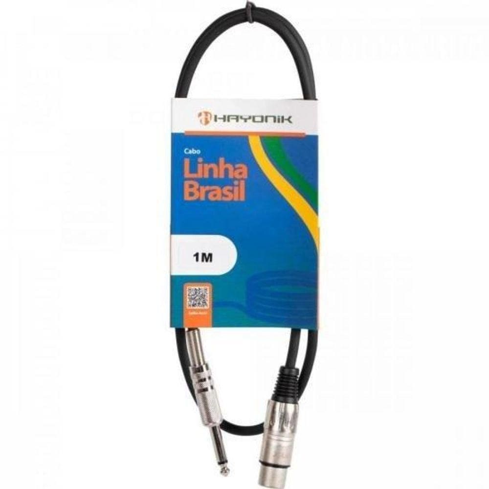 Cabo Para Microfone Linha Brasil Xlr(f) X P10 1m Preto Hayonik [f003]