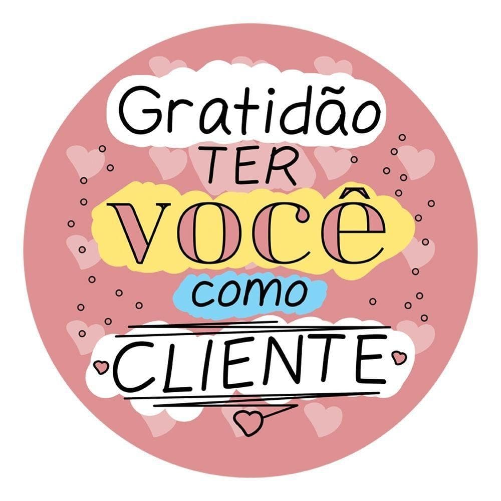 Etiquetas Adesivas Gratidão Ter Você Como Cliente 24Un 5Cm