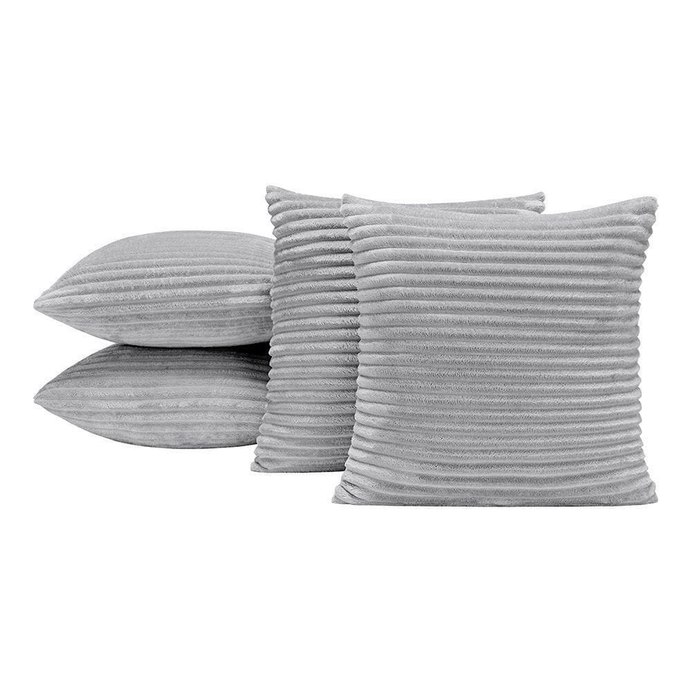 Capas De Almofadas Velvet Bariloche 45x45cm 04 Peças - Cinza