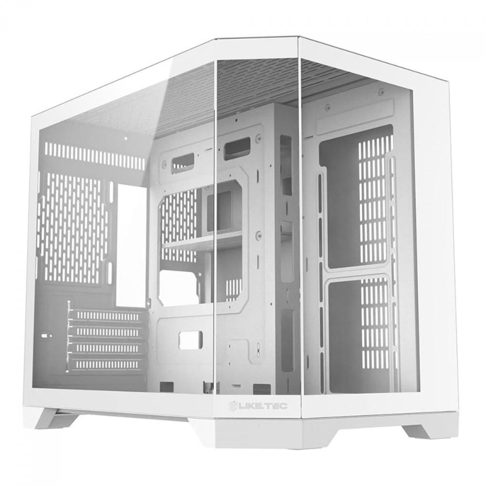 Gabinete Gamer Aquário Liketec Ilusion Snow - Lateral e Frontal em Vidro Temeprado Mid Tower Branco