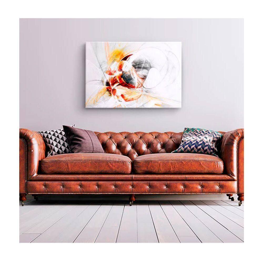 Quadro Decorativo Abstratos e Geometricos Clean Dynamic C- Moldura Prata Tamanho 120 X 80cm