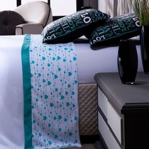 Jogo De Cama Love Tiffany Branco Casal 04 Peças 180 Fios