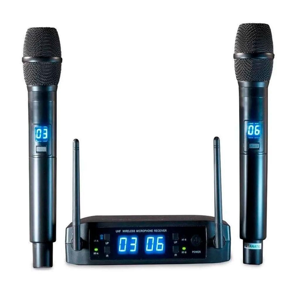 Microfone Sem Fio Preto Digital Multifrequencia Ls916