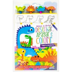 Livro Mãos A Arte Desenhar Apagar E Colorir - Todolivro - Dinossauro