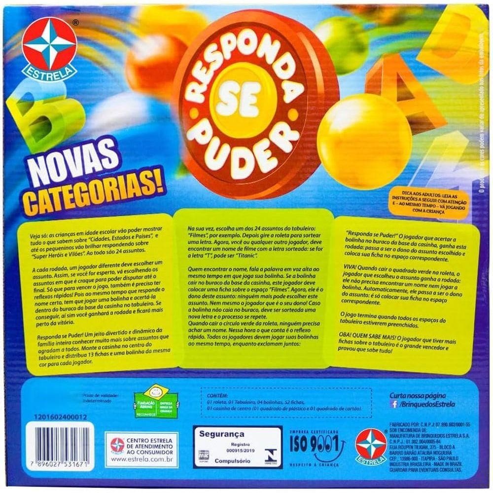 Jogo Responda Se Puder - Estrela