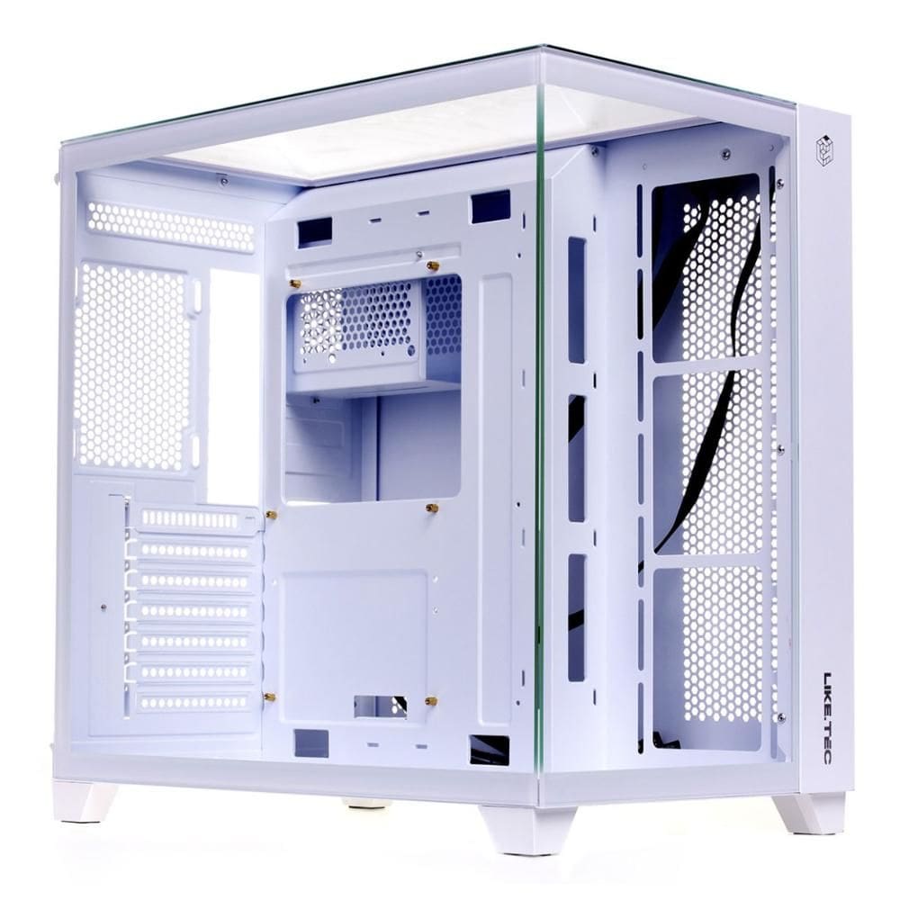 Gabinete Gamer Aquário Liketec Zeus Pro Glass Snow - Lateral e Frontal em Vidro - USB 3.0