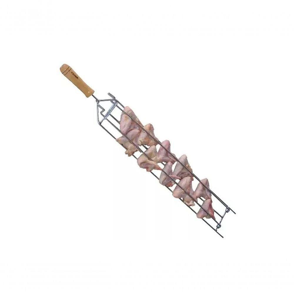 Espeto Especial Para Churrasco De Asa / Asinha Frango 72Cm