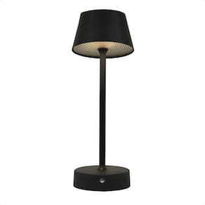Luminária Abajur Mesa Led Louvre Touch Recarregável Preto