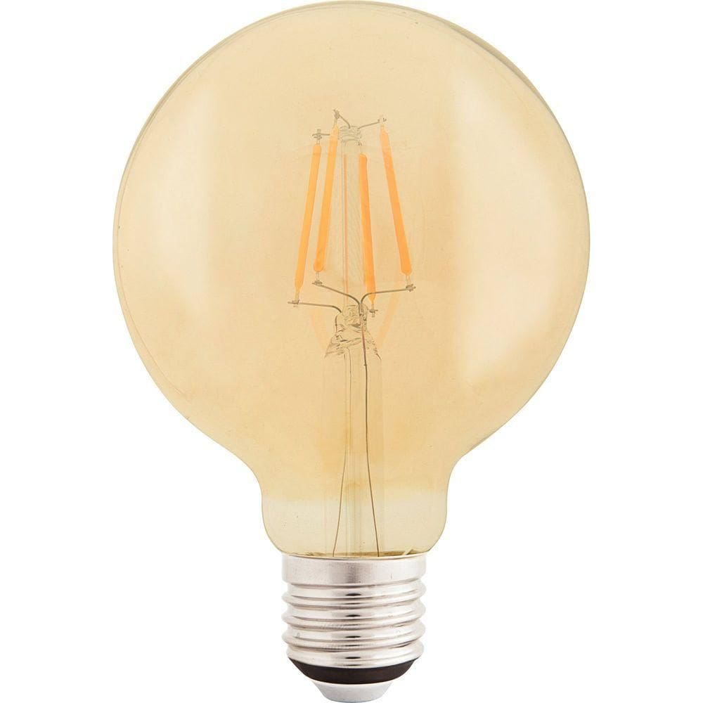 Lâmpada Led De Filamento Tramontina G95 4k 2200k Luz Amarela Vidro âmbar Tramontina