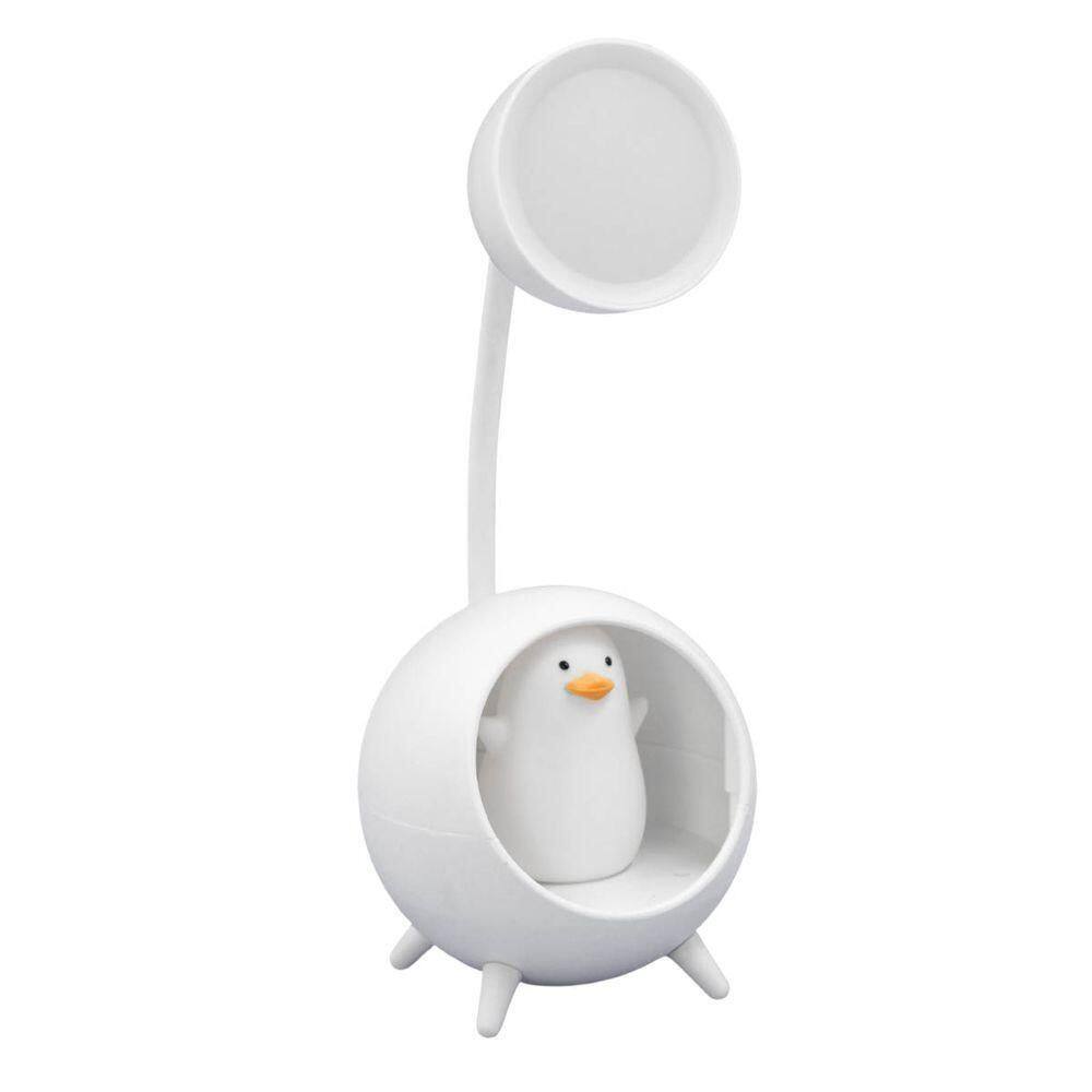 Luminaria de Mesa Decorativa Usb Portatil Articulavel Abajur P- Leitura Estudo Patinho branco