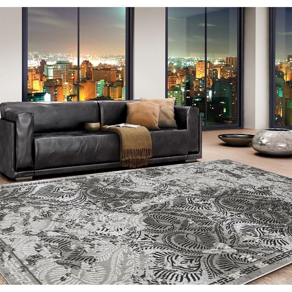 Tapete Para Sala Memories Cinza 1,50x2,00 São Carlos