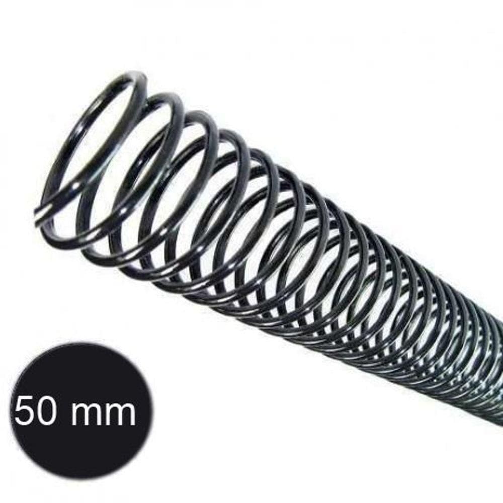 Espirais Para Encadernação Preto 50Mm 450 Folhas 12 Unidades