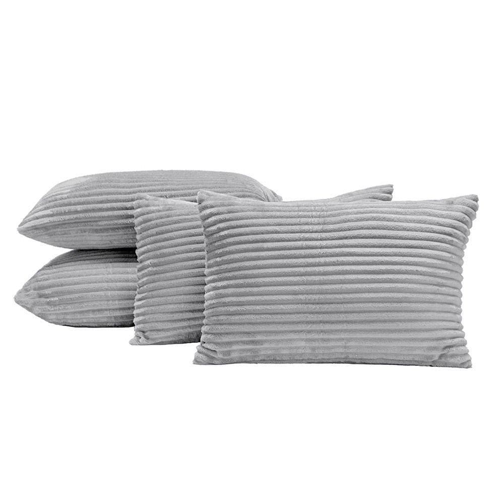 Kit 04 Almofadas Cheias Velvet Bariloche 60cm X 30cm - Cinza