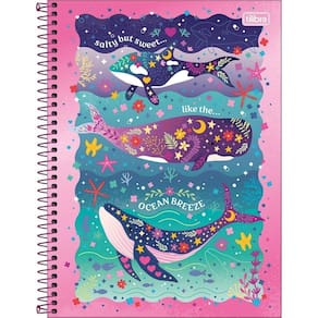 Caderno Universitário Bubble Tilibra Capa Dura Espiral - 1 Matéria 80 Folhas Ocean Breeze