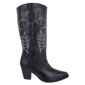 Bota Feminina Texana Bordada Country Cano Longo