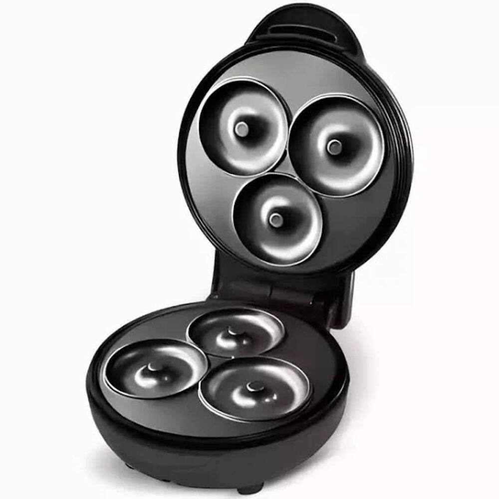 Máquina De Donuts Mini Preta - Faz 3 Rosquinhas - 110V