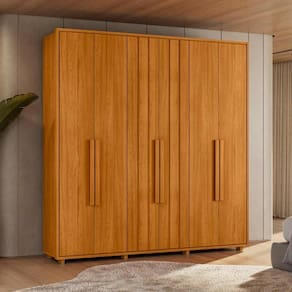 Guarda Roupa Portinari 100% MDF ripado 6 portas e 4 gavetas - Cinamomo - Madetec