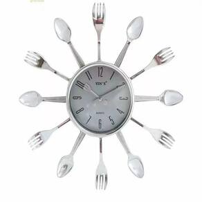 Relogio Parede Cozinha Estilo Retro Decorativo Com Talheres E Design Elegante