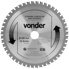 Lâmina de Serra Circular Multicorte 185X20X48D 4675185048 Vonder