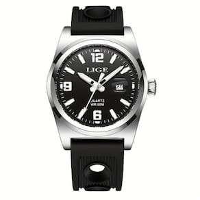 Relógio Esportivo De Quartzo Estilo Vintage Masculino Impermeável 50m Display Luminoso Preto Prateado