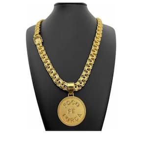 Cordão Banhado Ouro 12mm C- Pingente Corrente Elos Soldados