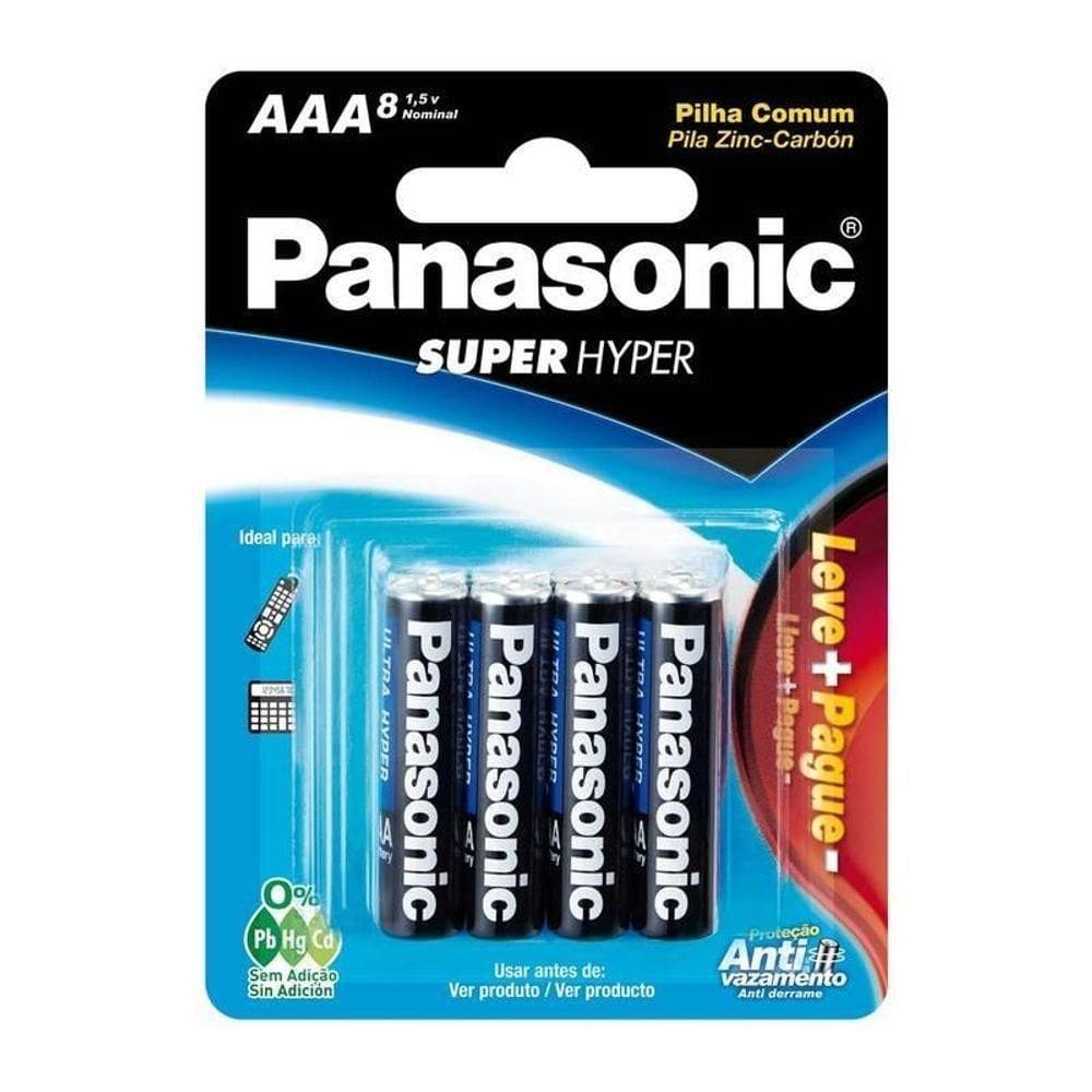Pilha Comum Aaa Palito Panasonic Sm-8 R03ual-l8p6 [f108]