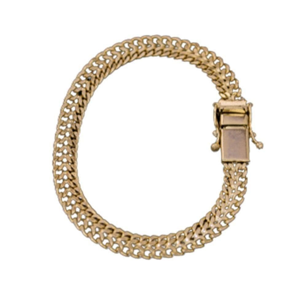 Pulseira Estilosa Lacraia Fecho Lateral Moeda Antiga 7mm