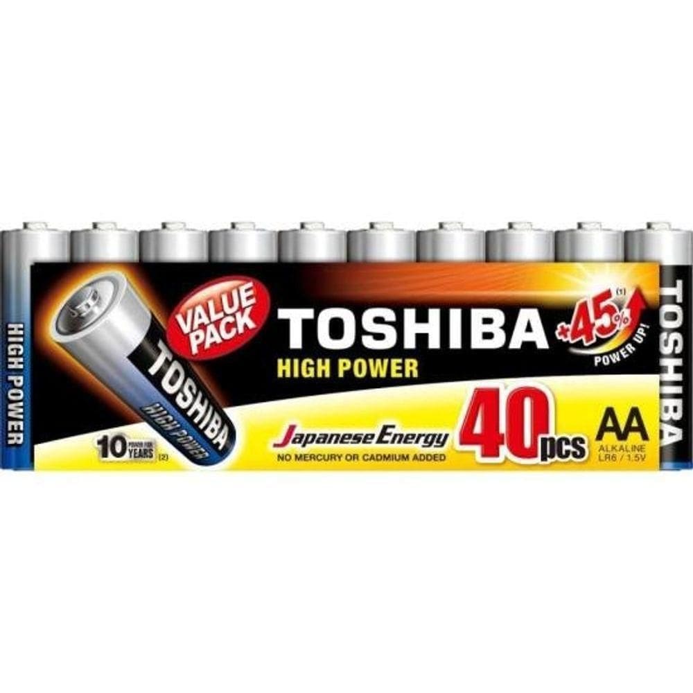 Pilha Alcalina Aa 1,5v Lr6gcp (c-40 Pilhas)Toshiba