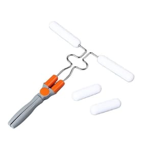 Rolo De Pintura Articulavel Duplo Pincel Magico Canto Moveis Portao Parede 2 Em 1 Dobravel Com 4 Espumas