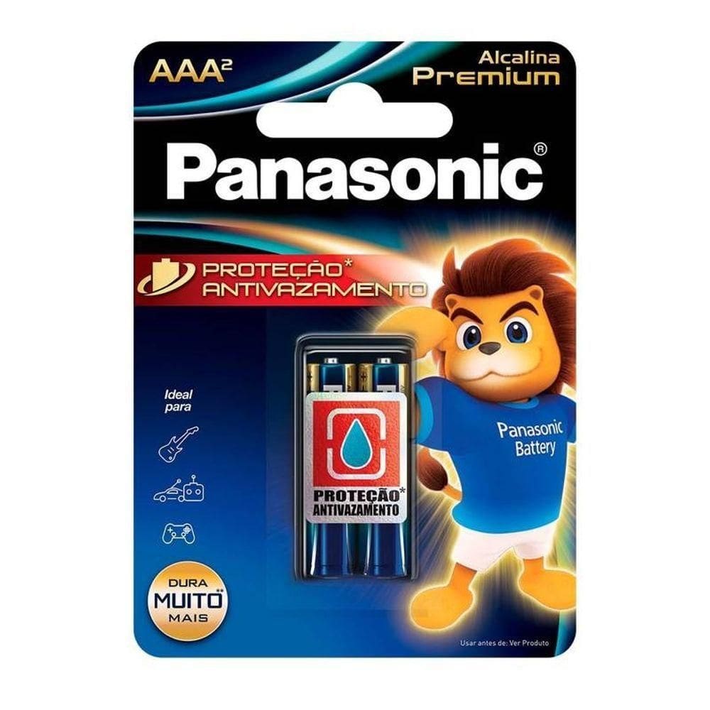 Pilha Alcalina Premium Panasonic Aaa Palito Cartela C-2 Lr03egr-2b96 - Pç - 2