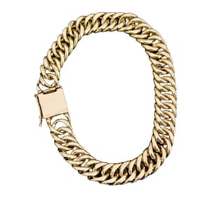 Pulseira Grossa Ocada De Moeda Antiga Trava Duplo 11mm