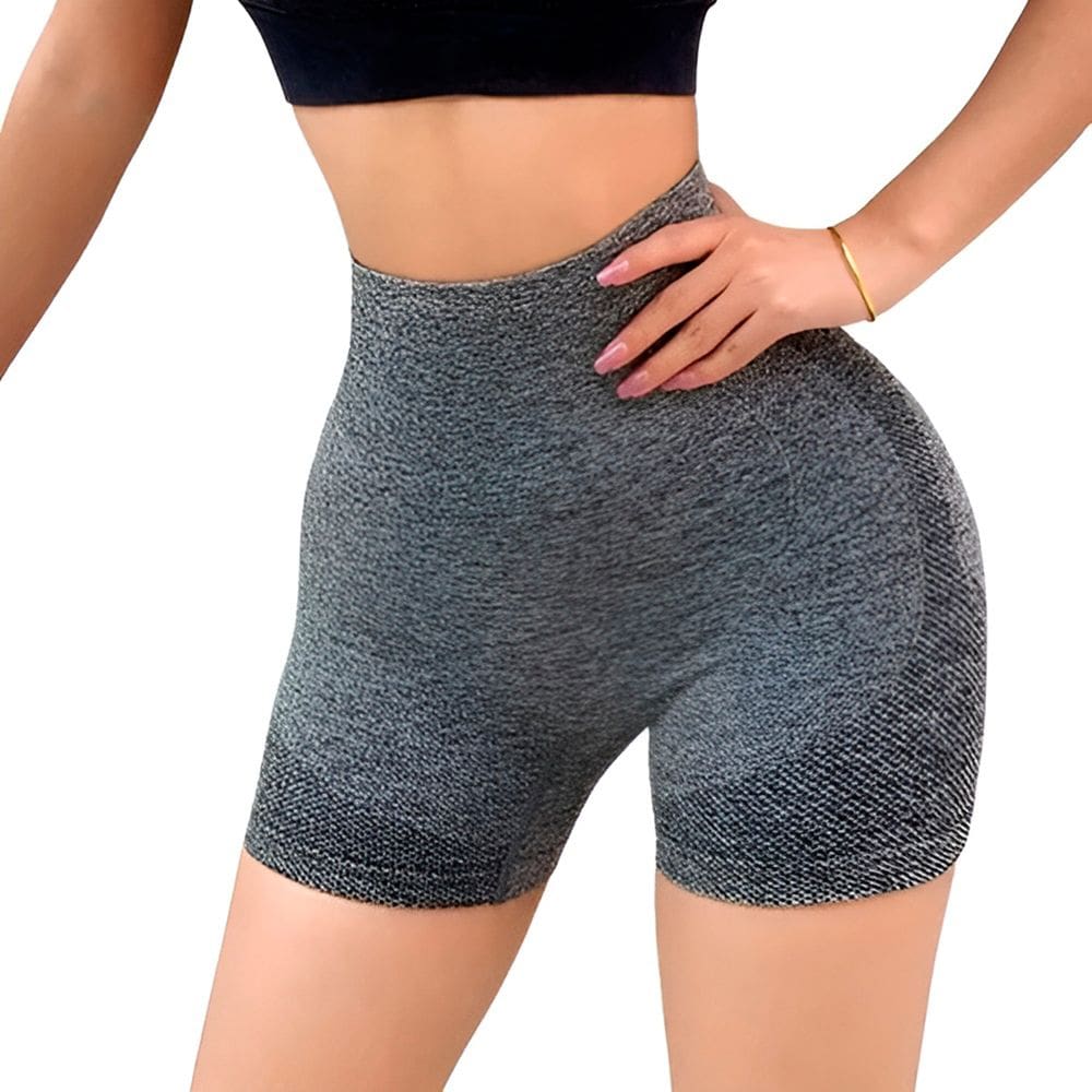 Short Levanta Bumbum Cinza S/ Costura Para Malhar Tam Único