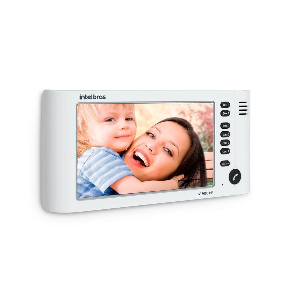 Módulo Interno Videoporteiro Iv 7000 Hf In Intelbras Branco Monitore Até 4 Ambientes
