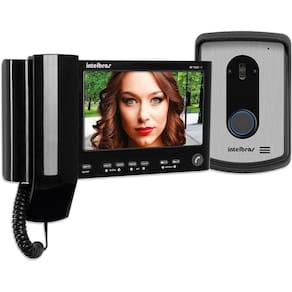 Kit Videoporteiro Intelbras Iv 7010 Hs Preto Interfone Com Câmera