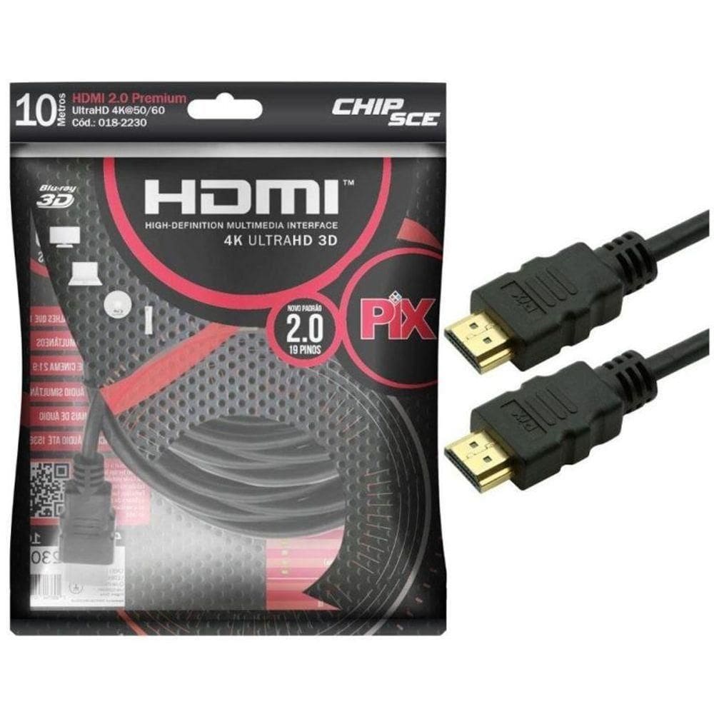 Cabo Hdmi 2 0 Gold 10 Metros 4k Ultrahd 19p Pix 018 2230