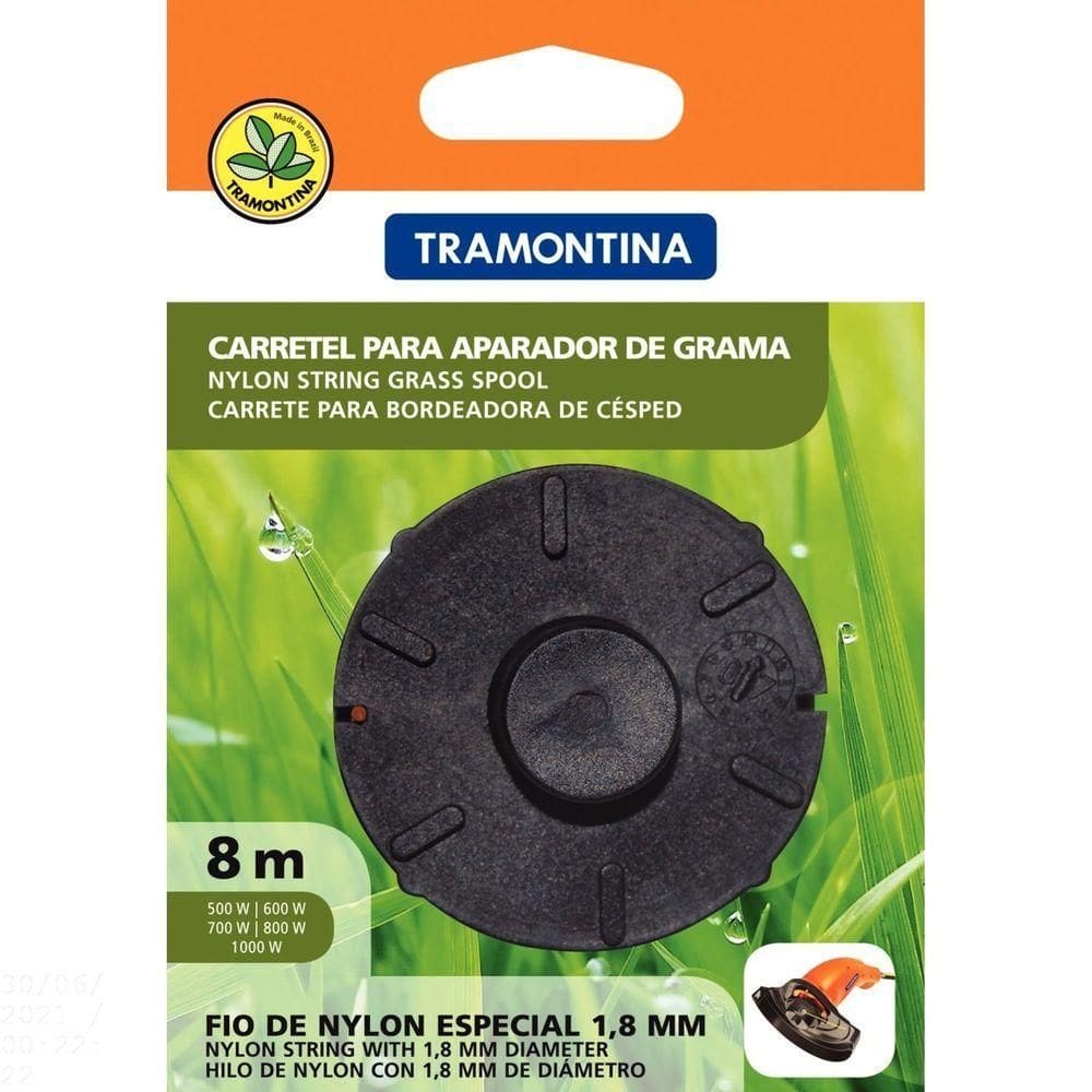 Carretel 1 Fio De Nylon 1,8 Mm Tramontina Para Aparador De Grama Com 8 M De Comprimento Tramontina