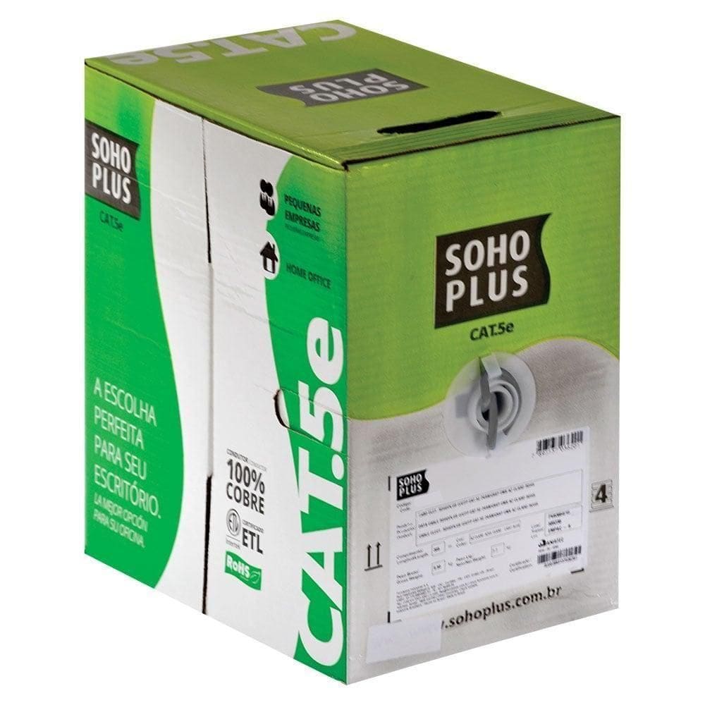 Cabo Lan U-utp Cat.5e 24awg Cmx 305m Cinza 23200102