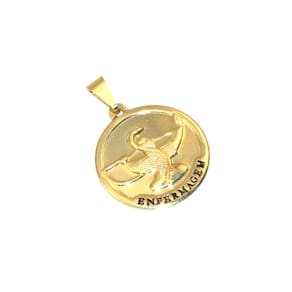Pingente Medalha Enfermagem Medicina Folheado 18k