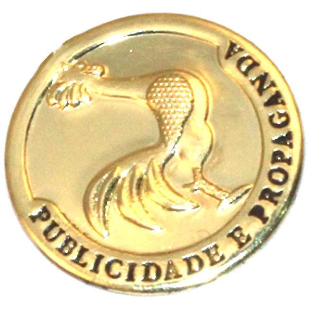 Broche Botton Publicidade Propaganda Folheado Ouro 18k