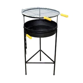 Churrasqueira Redonda Com Grelha E Suporte Fixo 66X42X42Cm
