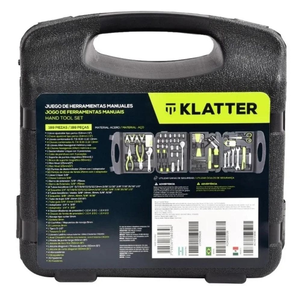Jogo De Ferramentas Klatter 189 Peças