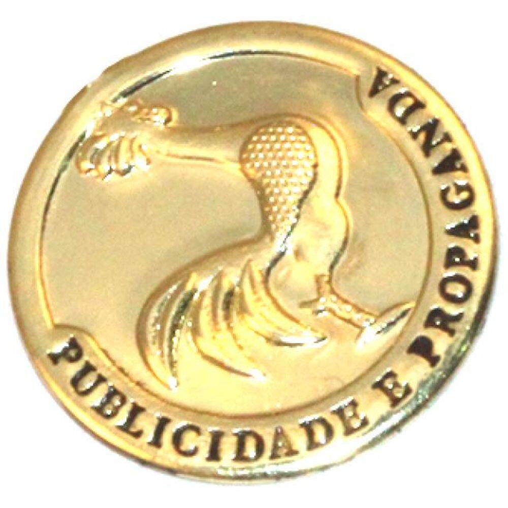 Broche Botton Publicidade Propaganda Folheado Ouro 18k